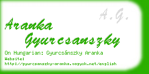 aranka gyurcsanszky business card