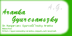 aranka gyurcsanszky business card